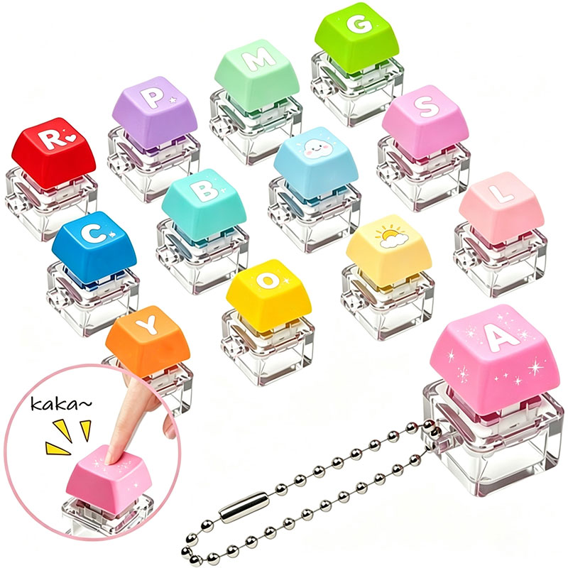 Fidget Cube Original - Porte-clés anti-stress personnalisé, bouton coloré à